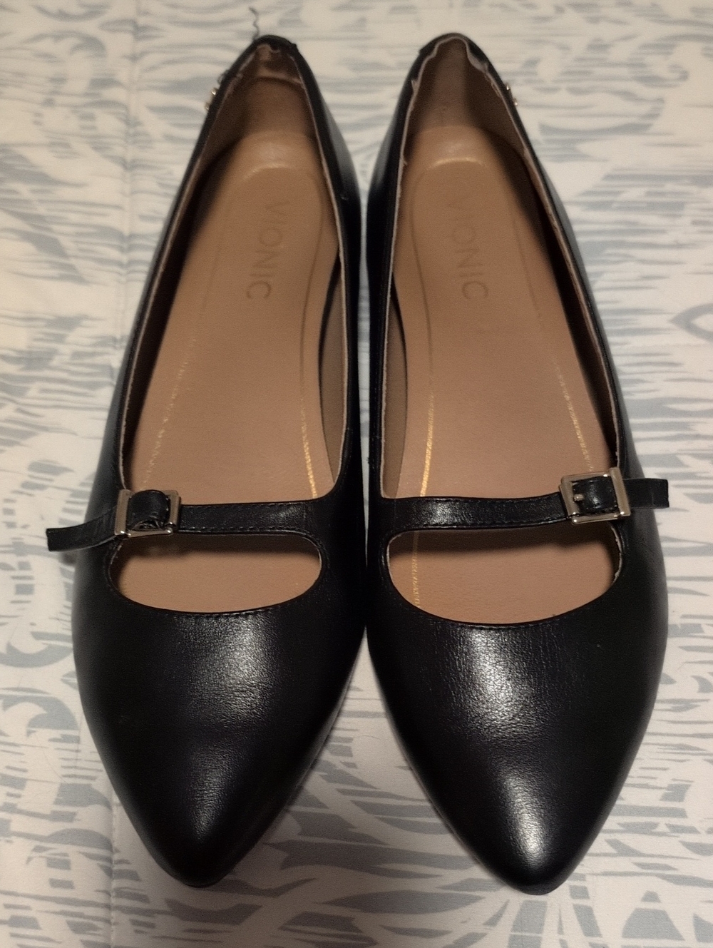 Vionic Delilah Black Mary Jane Pointy Ballet Flats Size 8